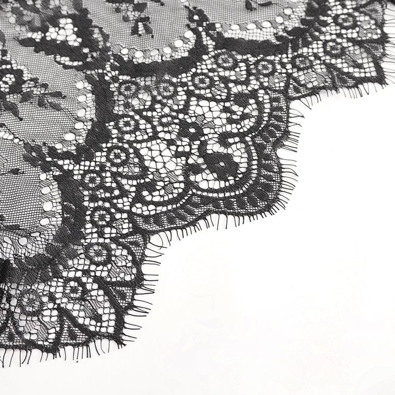 DEVIL FASHION Women's Gothic Lace Floral Ruffled Lingerie