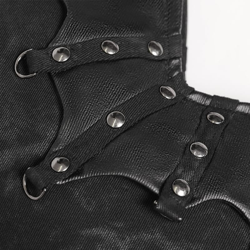 DEVIL FASHION Women's Gothic Rivet Bat Tote Bag