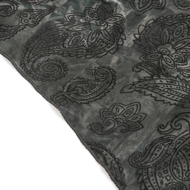 DEVIL FASHION Women's Gothic Ruffle Irregular Off Shoulder Slip Shirt