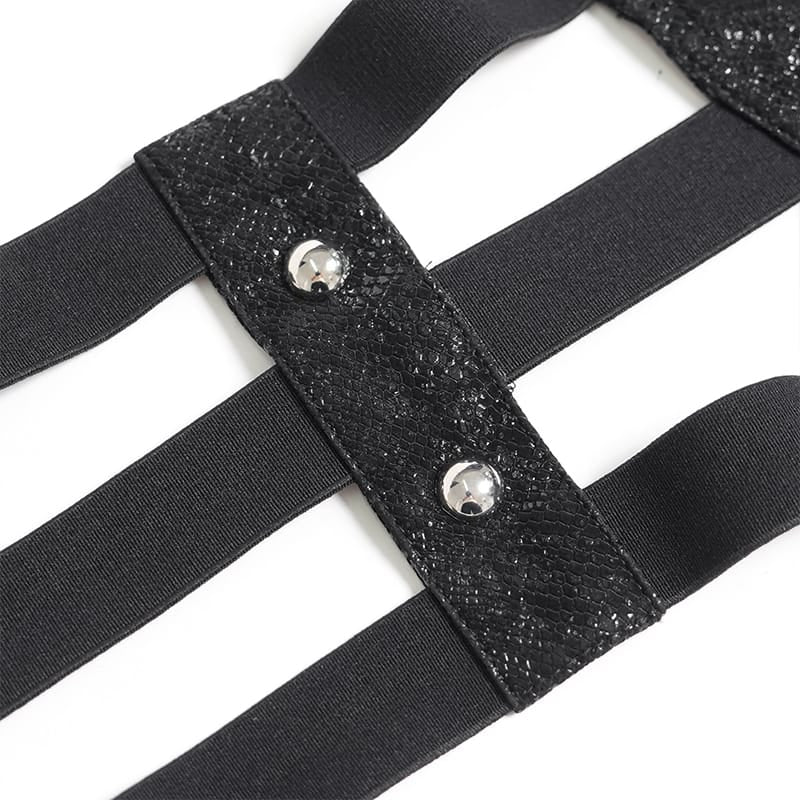 DEVIL FASHION Women's Gothic Spiked Evil Eyes Girdle