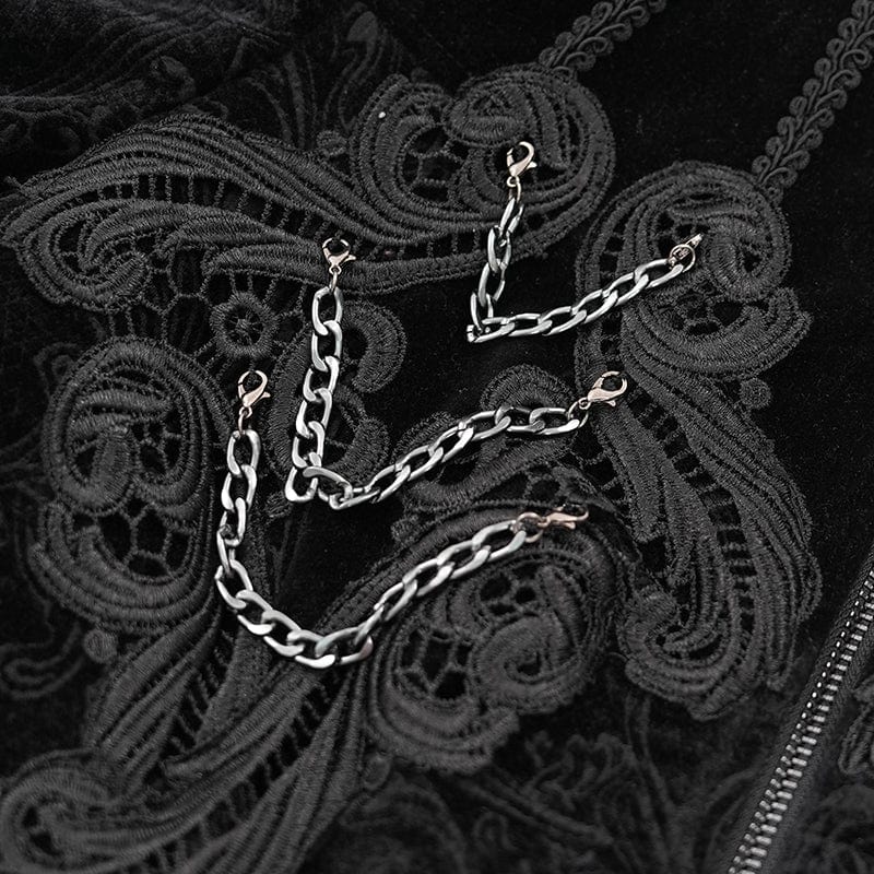 DEVIL FASHION Women's Gothic Stand Collar Flared Sleeved Jacket Black