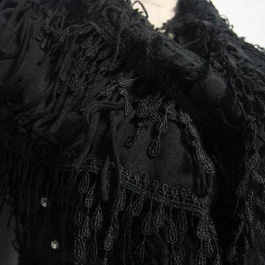 DEVIL FASHION Women's Lace and Trimming Goth Style Mid Length Hooded Dress