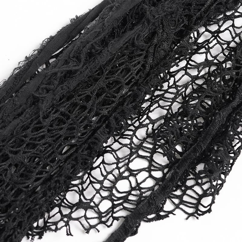 DEVIL FASHION Women's Punk Belts Slim Underbust Corsets With Ripped Skirt