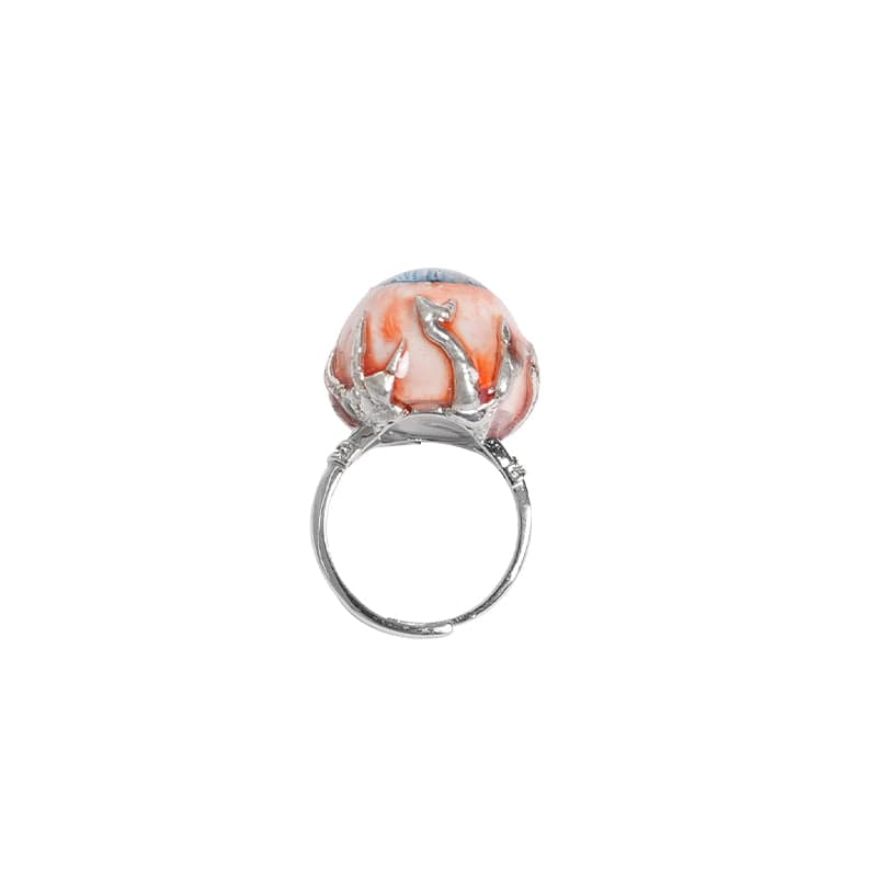 DEVIL FASHION Women's Punk Blue Eyeball Ring