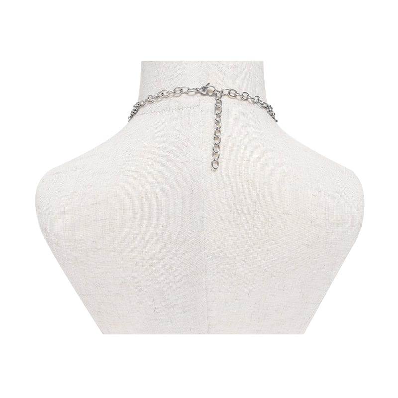 DEVIL FASHION Women's Punk Chain Hexagram Fishbone Necklace