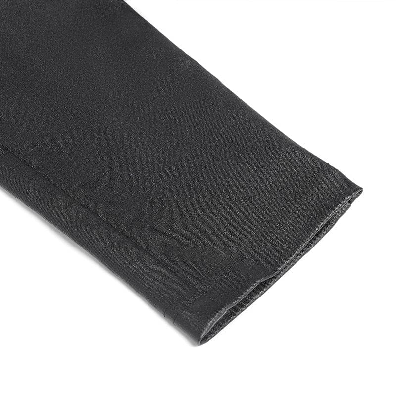 DEVIL FASHION Women's Punk Eyelet Strap Lace-up Pants