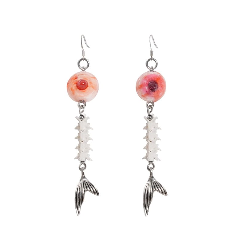 DEVIL FASHION Women's Punk Fishtail Eyeball Earrings