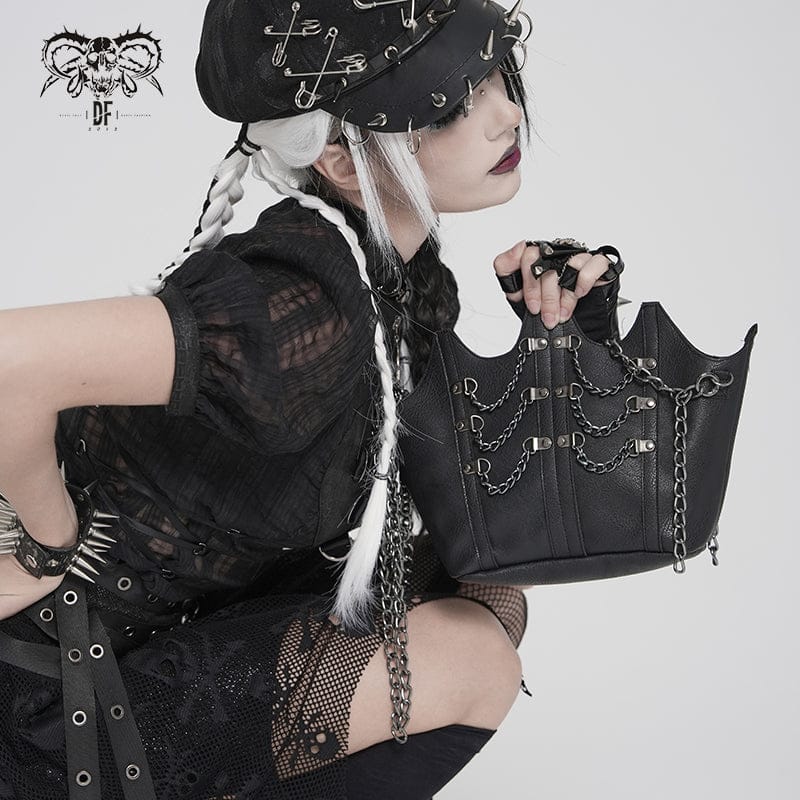 DEVIL FASHION Women's Punk Irregular Chained Bag