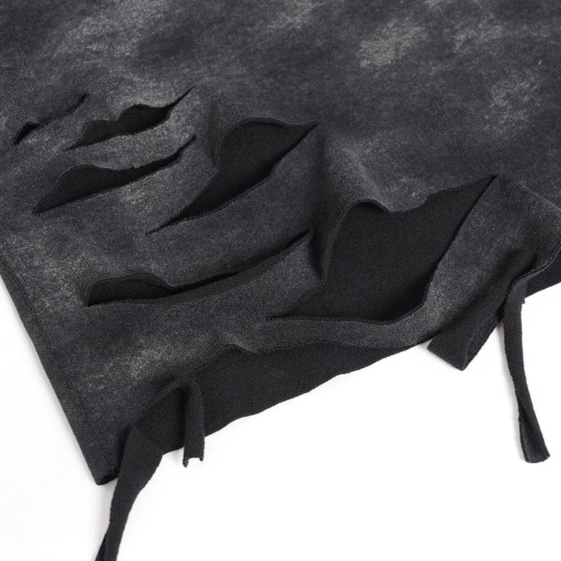 DEVIL FASHION Women's Punk Lilimar Printed Ripped T-shirt