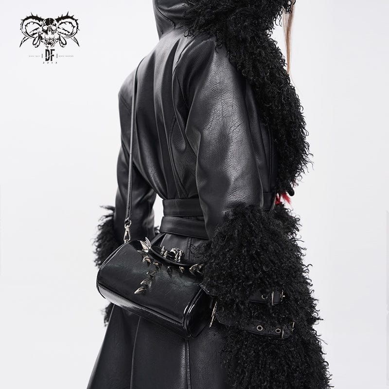 DEVIL FASHION Women's Punk Skull Rivets Chain Bag