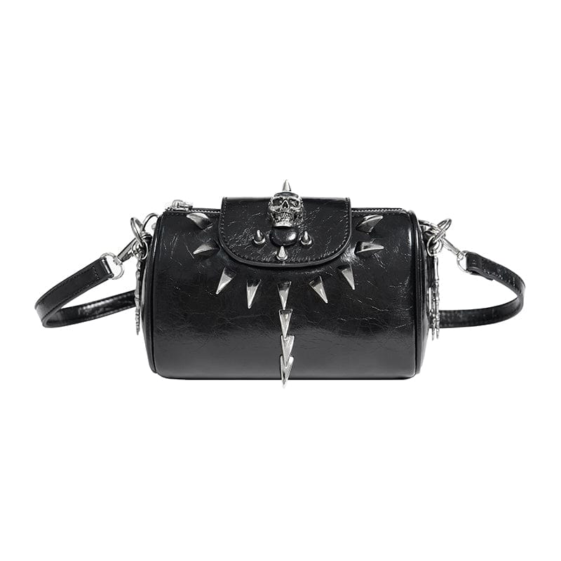 DEVIL FASHION Women's Punk Skull Rivets Chain Bag