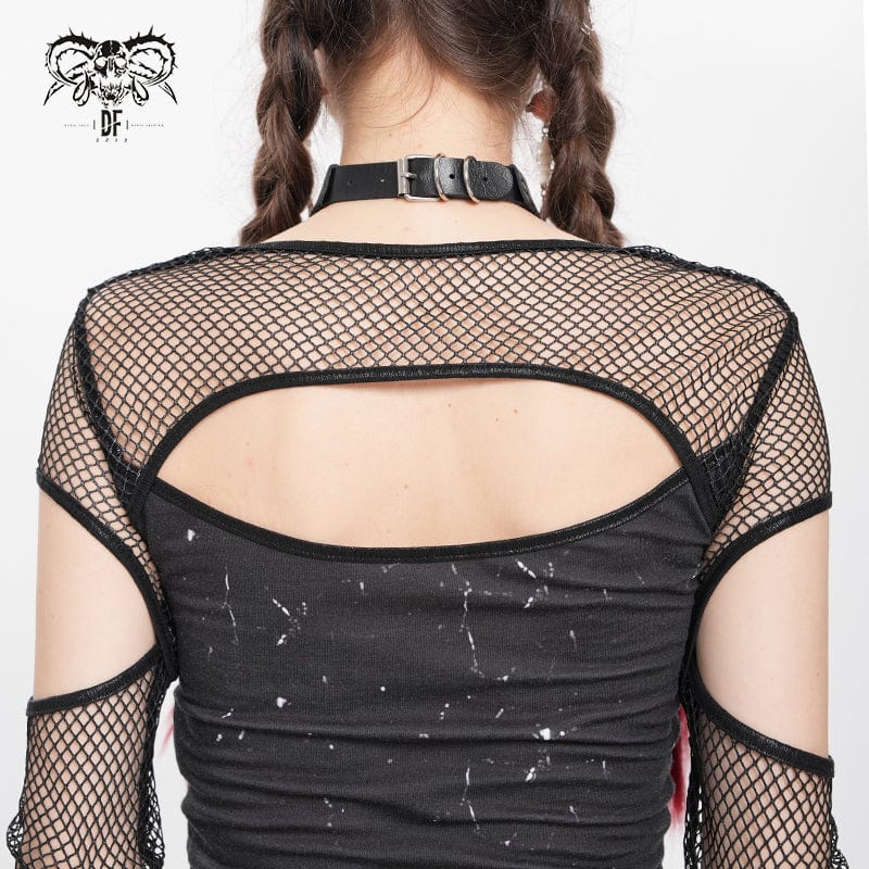 DEVIL FASHION Women's Punk Skull Rivets Chain Choker