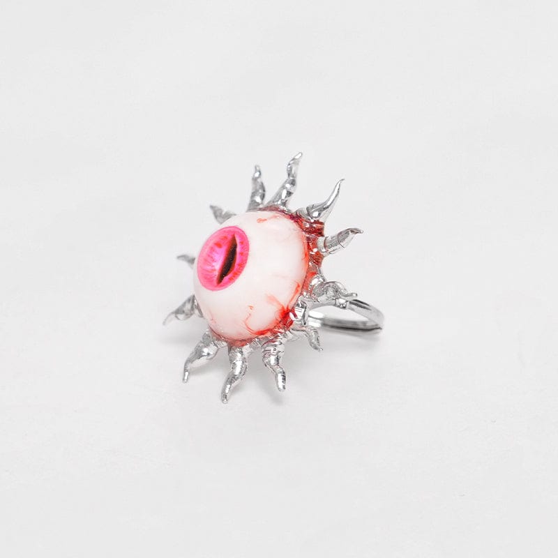 DEVIL FASHION Women's Punk Sunflower Eyeball Ring