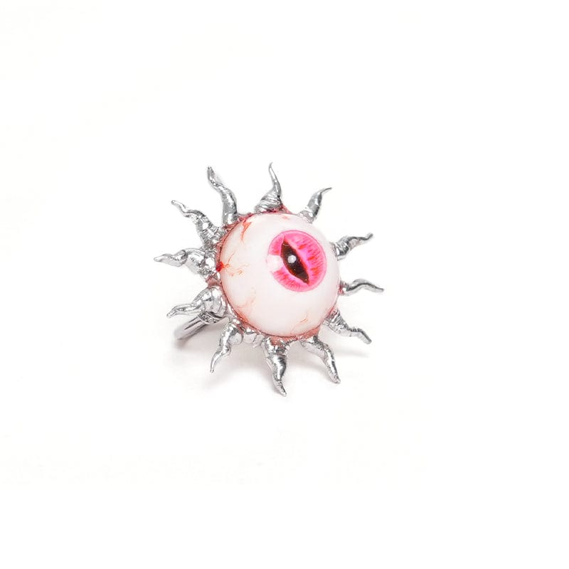 DEVIL FASHION Women's Punk Sunflower Eyeball Ring