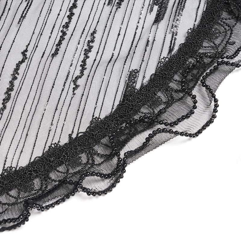 EVA LADY Women's Custom-made Gothic Feather Chain Plunging Long Sleeved Gown