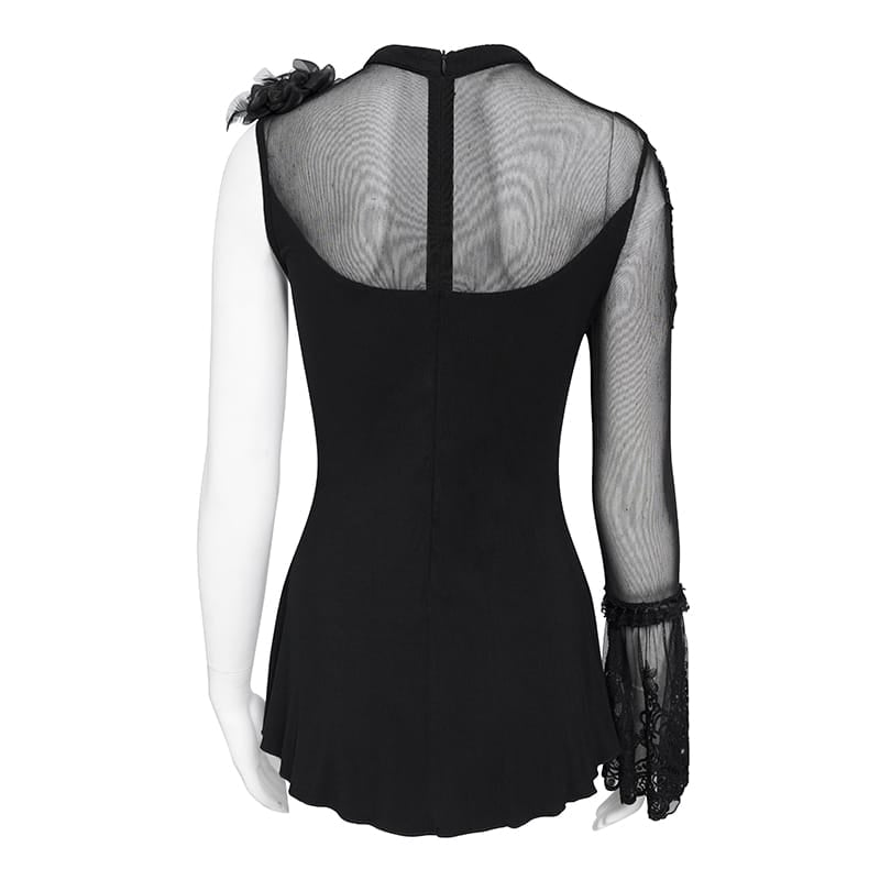 EVA LADY Women's Goth One Sleeve Top