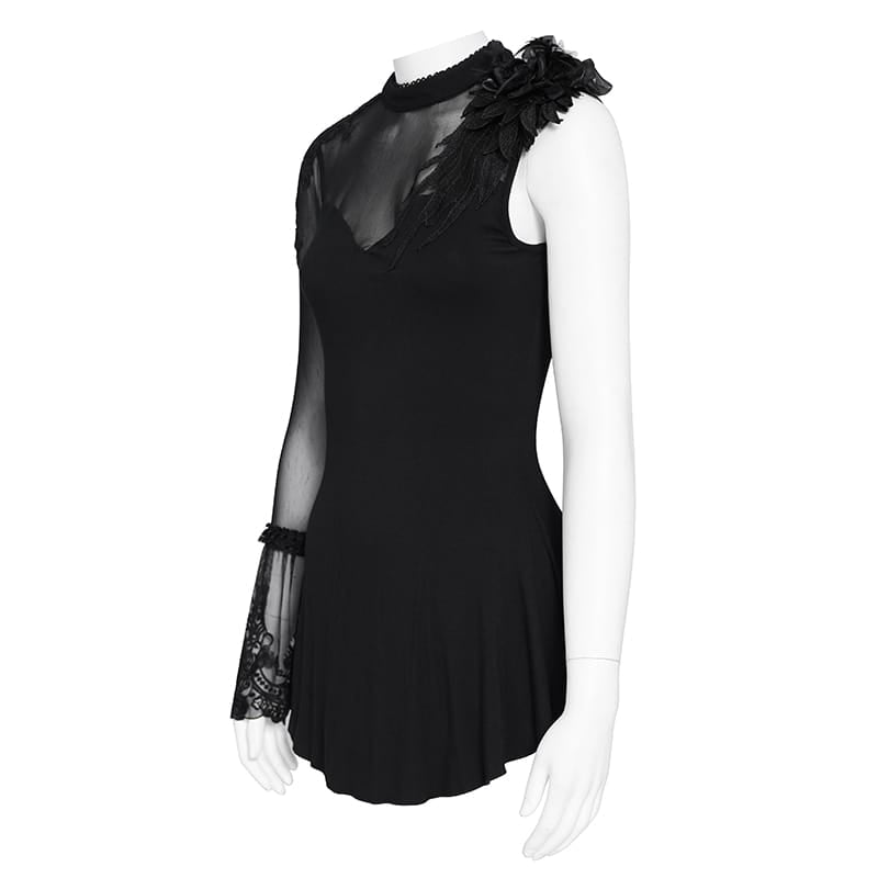 EVA LADY Women's Goth One Sleeve Top