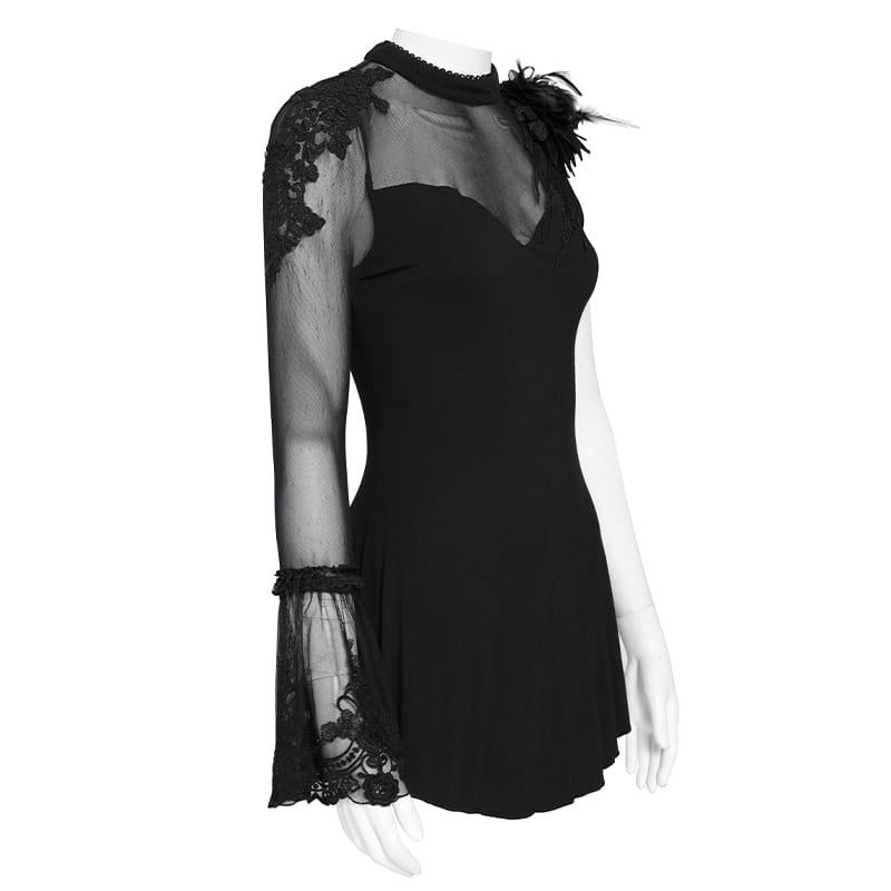 EVA LADY Women's Goth One Sleeve Top