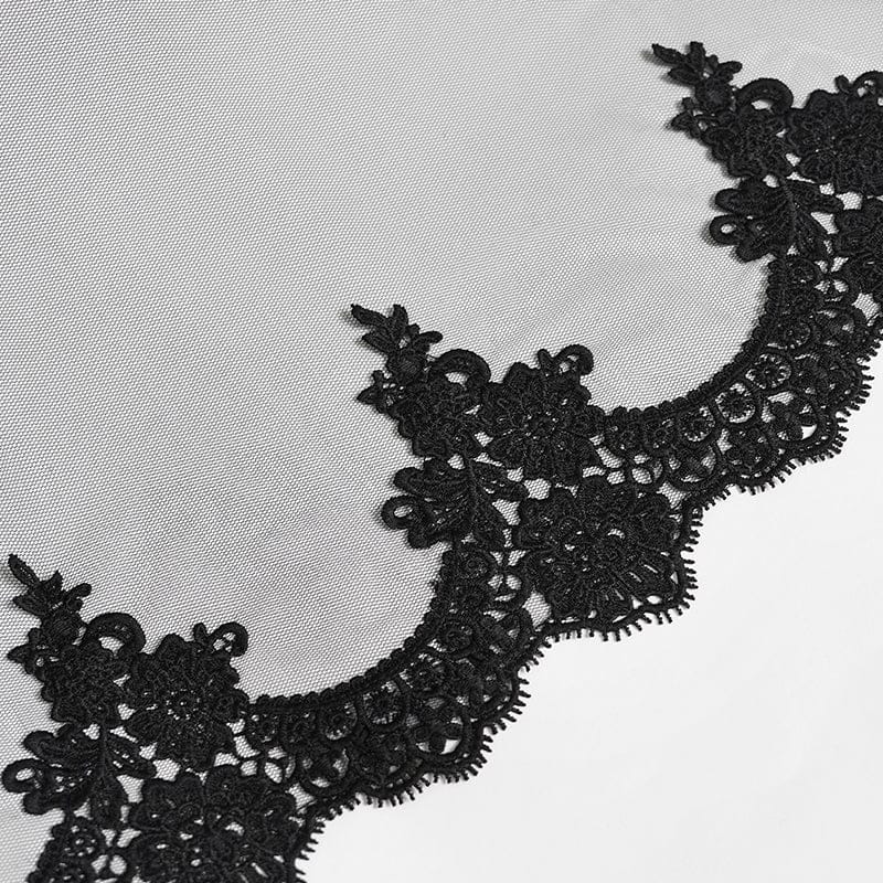 EVA LADY Women's Gothic Bat Wing Rose Mesh Headwear