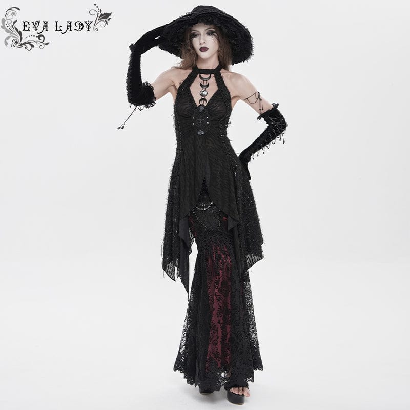 EVA LADY Women's Gothic Cutout Halterneck Tank Top