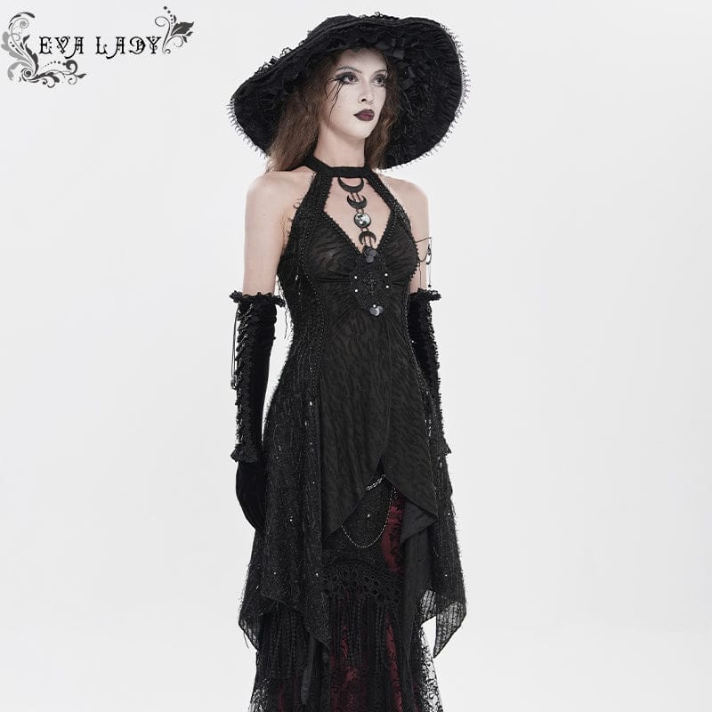 EVA LADY Women's Gothic Cutout Halterneck Tank Top