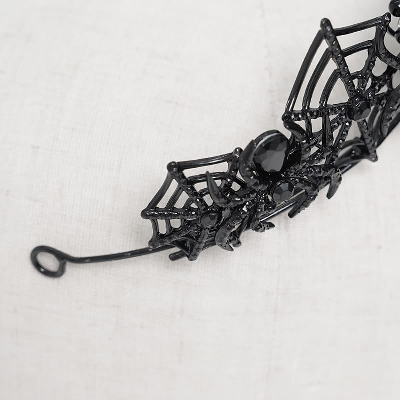 EVA LADY Women's Gothic Cutout Spider Cobweb Beaded Chain Crown