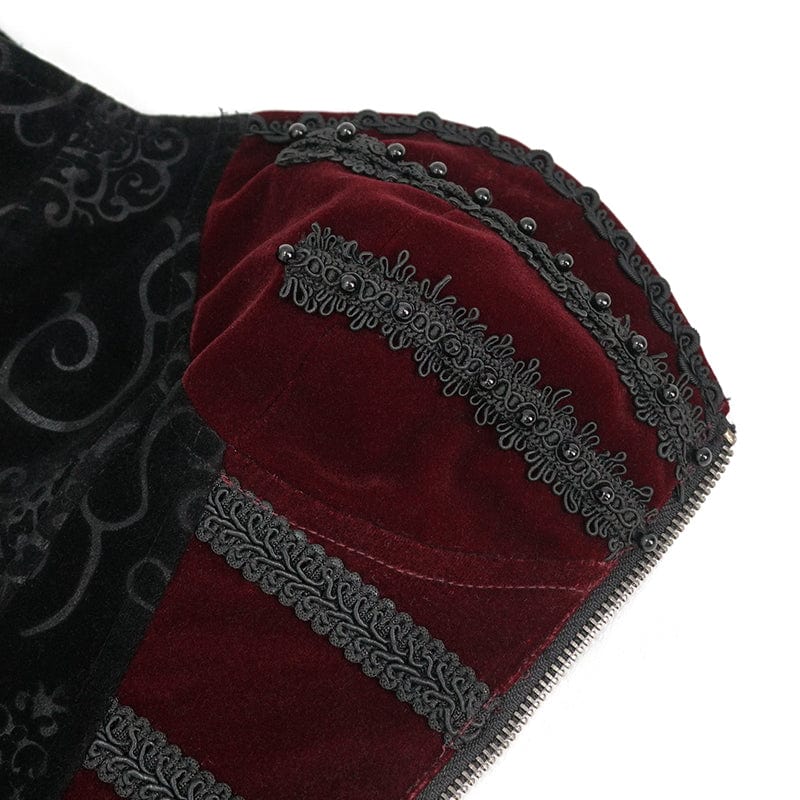 EVA LADY Women's Gothic Double Color Lace-up Overbust Corset