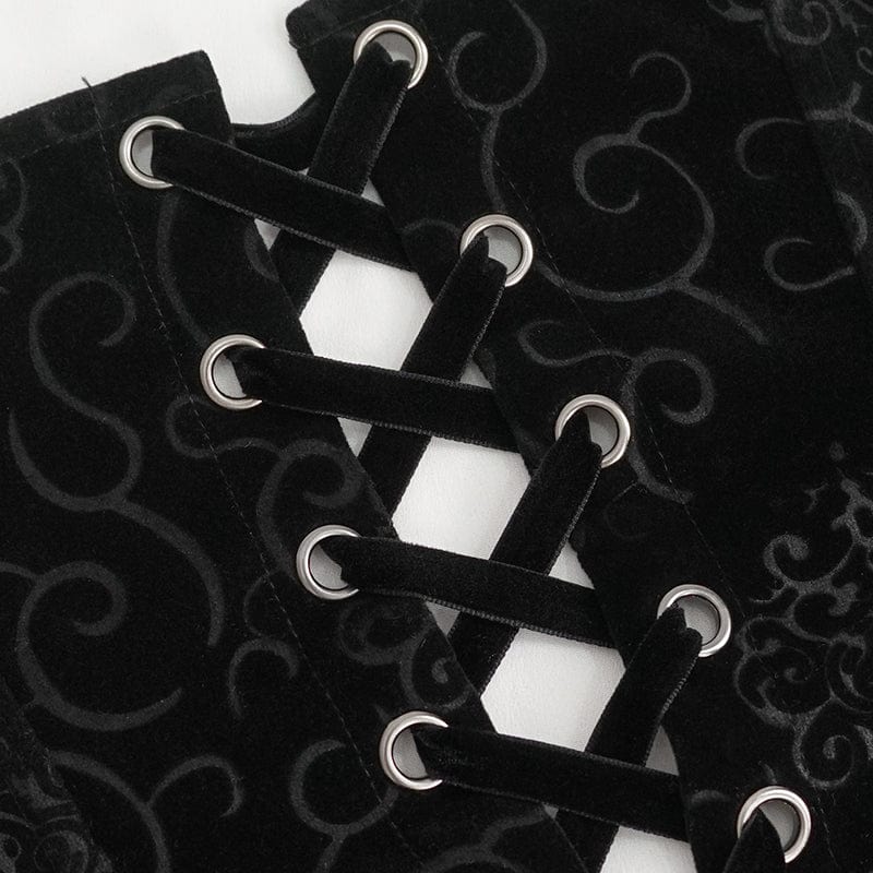 EVA LADY Women's Gothic Double Color Lace-up Overbust Corset