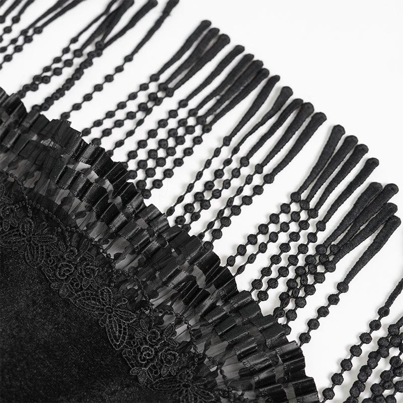 EVA LADY Women's Gothic Embroidered Feather Tassels Witch Hat