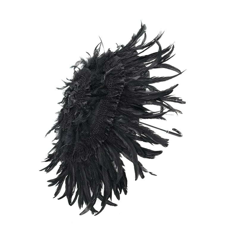 EVA LADY Women's Gothic Feather Ruched Umbrella