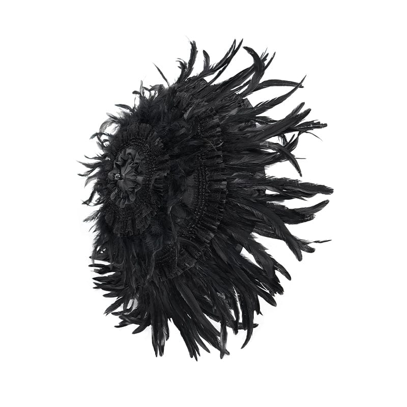 EVA LADY Women's Gothic Feather Ruched Umbrella