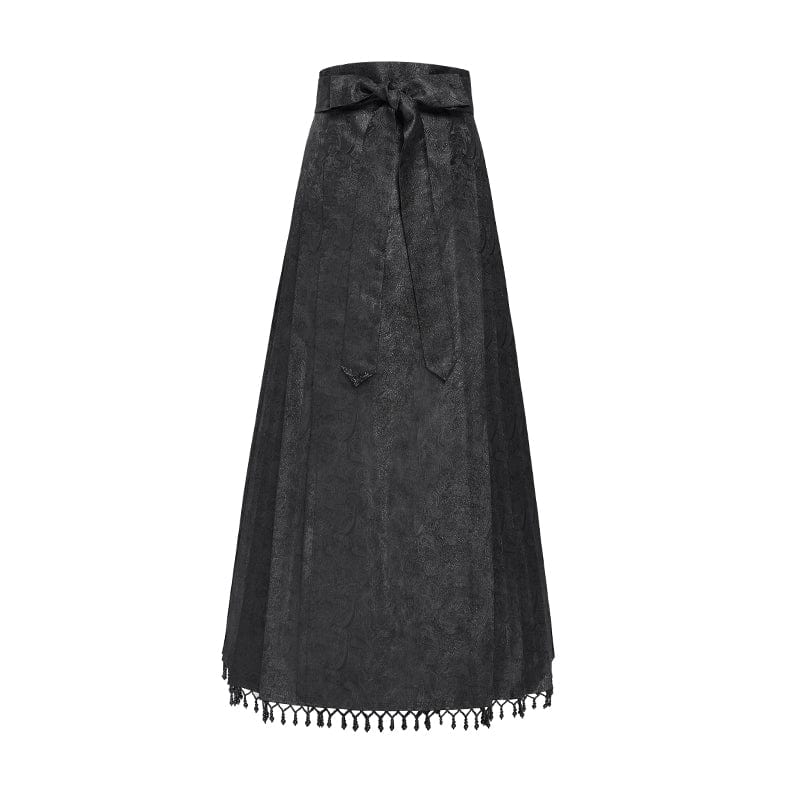 EVA LADY Women's Gothic Floral Cross Chain Horse-face Long Skirt