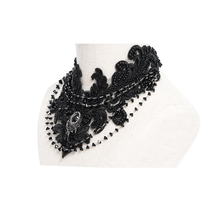EVA LADY Women's Gothic Floral Embroidered Beaded Choker