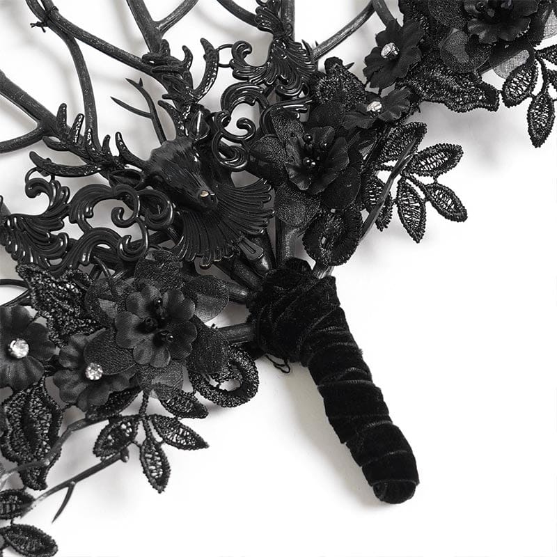 EVA LADY Women's Gothic Floral Lace Dendritic Fan