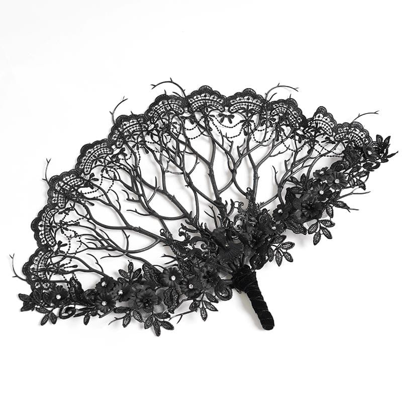 EVA LADY Women's Gothic Floral Lace Dendritic Fan