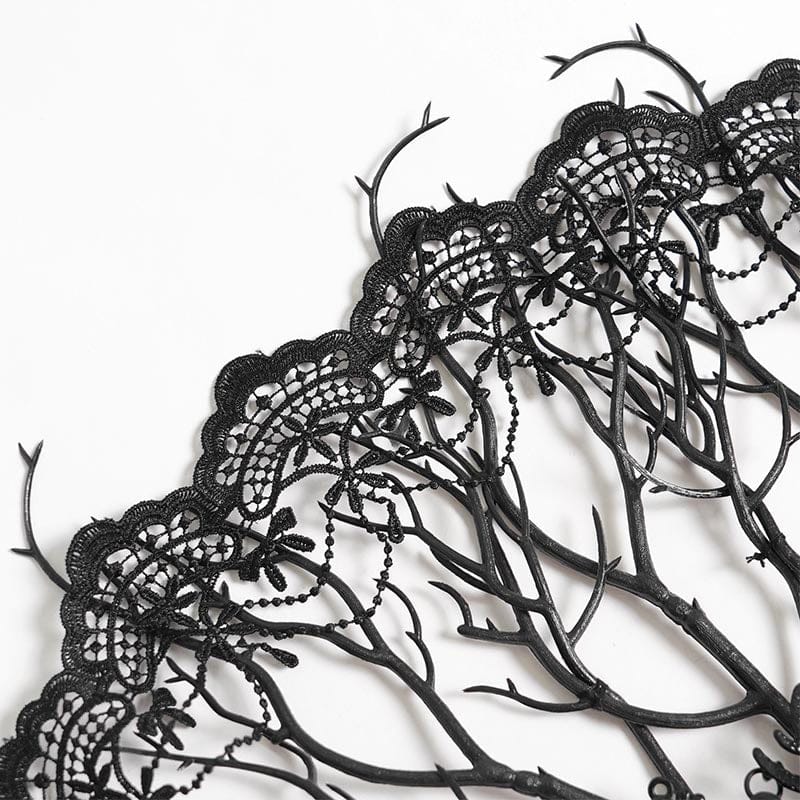 EVA LADY Women's Gothic Floral Lace Dendritic Fan
