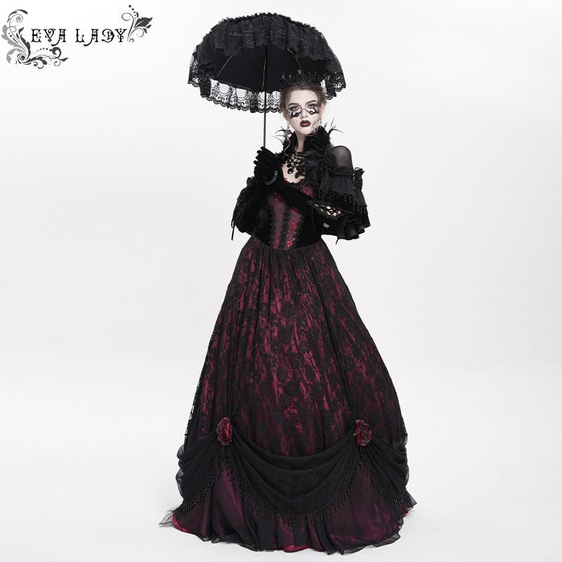 EVA LADY Women's Gothic Floral Lace Umbrella