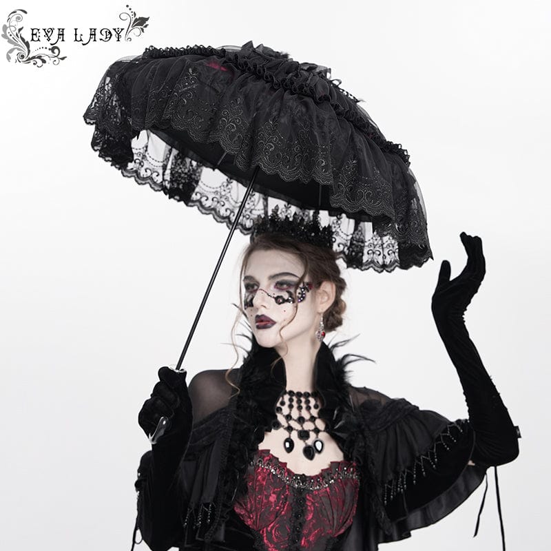 EVA LADY Women's Gothic Floral Lace Umbrella