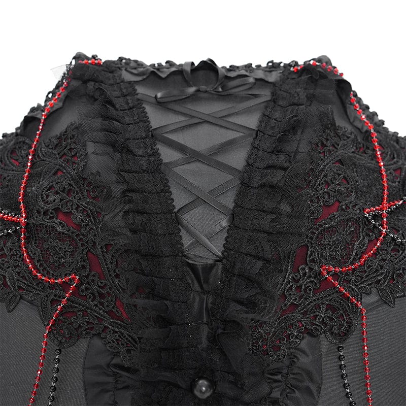 EVA LADY Women's Gothic Lace-up Tassels Umbrella