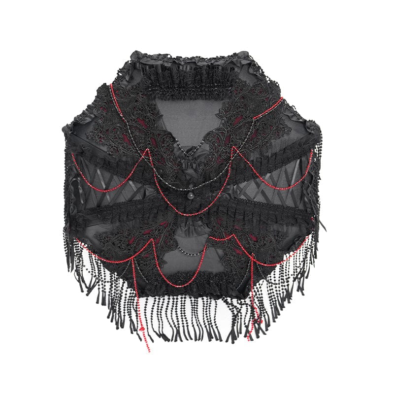 EVA LADY Women's Gothic Lace-up Tassels Umbrella