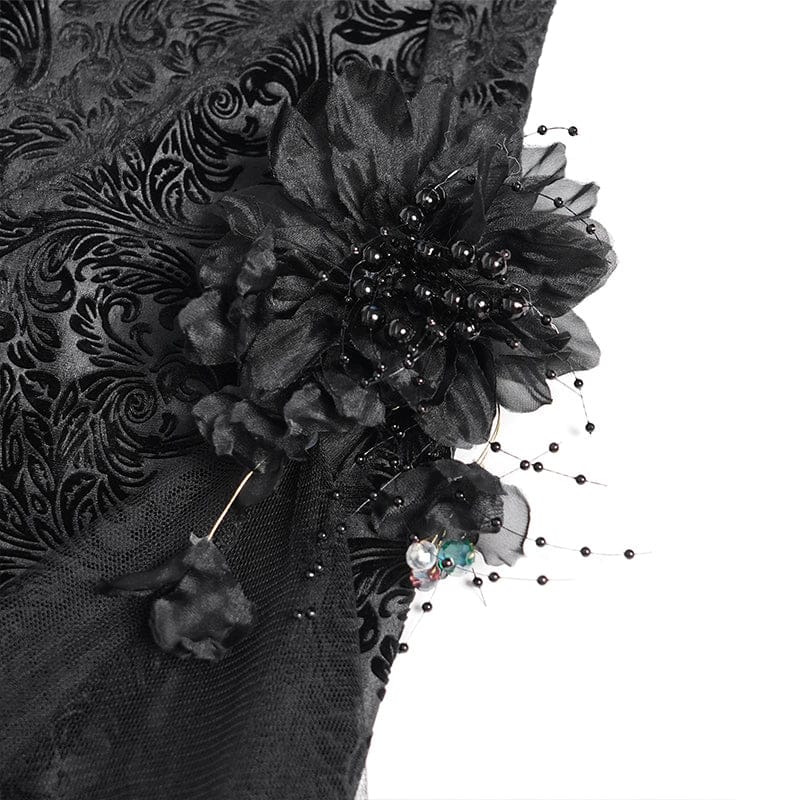 EVA LADY Women's Gothic Printed Mesh Floral Pants