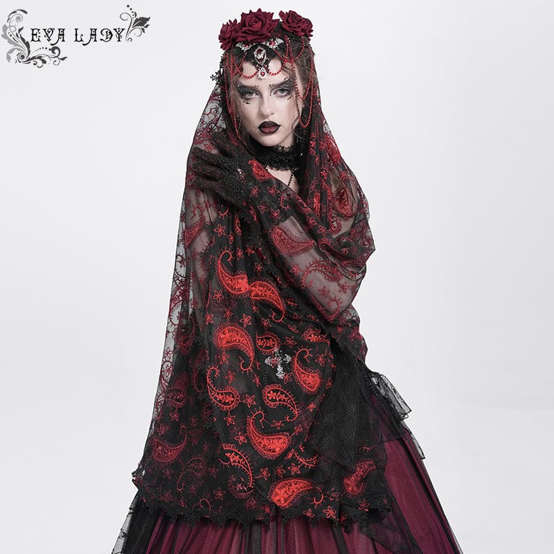 EVA LADY Women's Gothic Rose Beaded Mesh Headwear