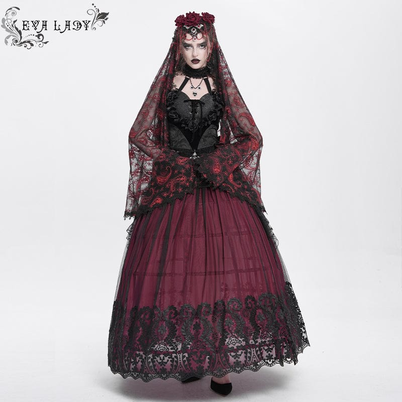 EVA LADY Women's Gothic Rose Beaded Mesh Headwear