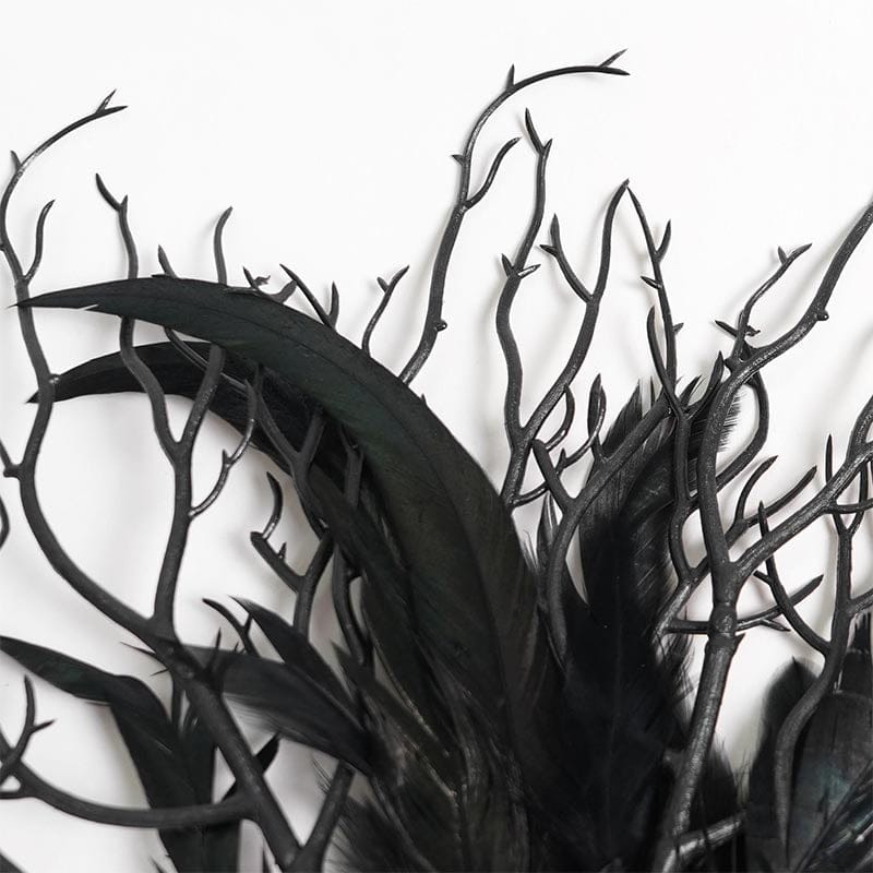 EVA LADY Women's Gothic Rose Feather Dendritic Fan