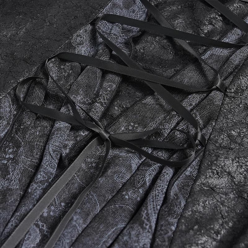 EVA LADY Women's Gothic Rose Feather Printed Long Sleeve Shirt