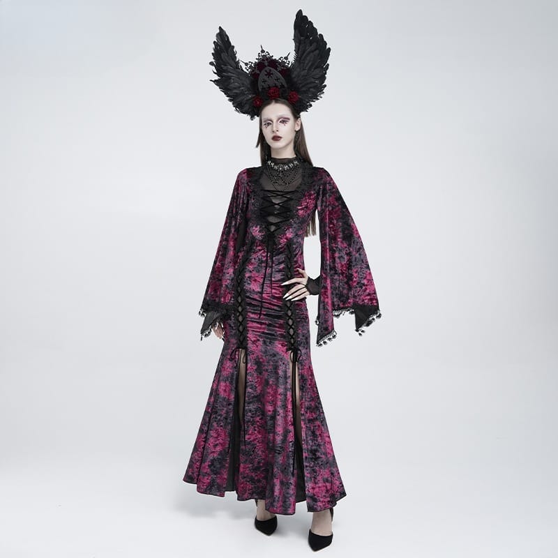 EVA LADY Women's Gothic Rose Feather Wing Headpiece