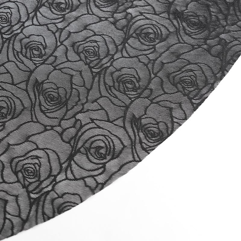 EVA LADY Women's Gothic Rose Mesh Splice High/Low Skirt