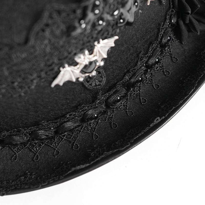 EVA LADY Women's Gothic Skull&Horn Beaded Hat