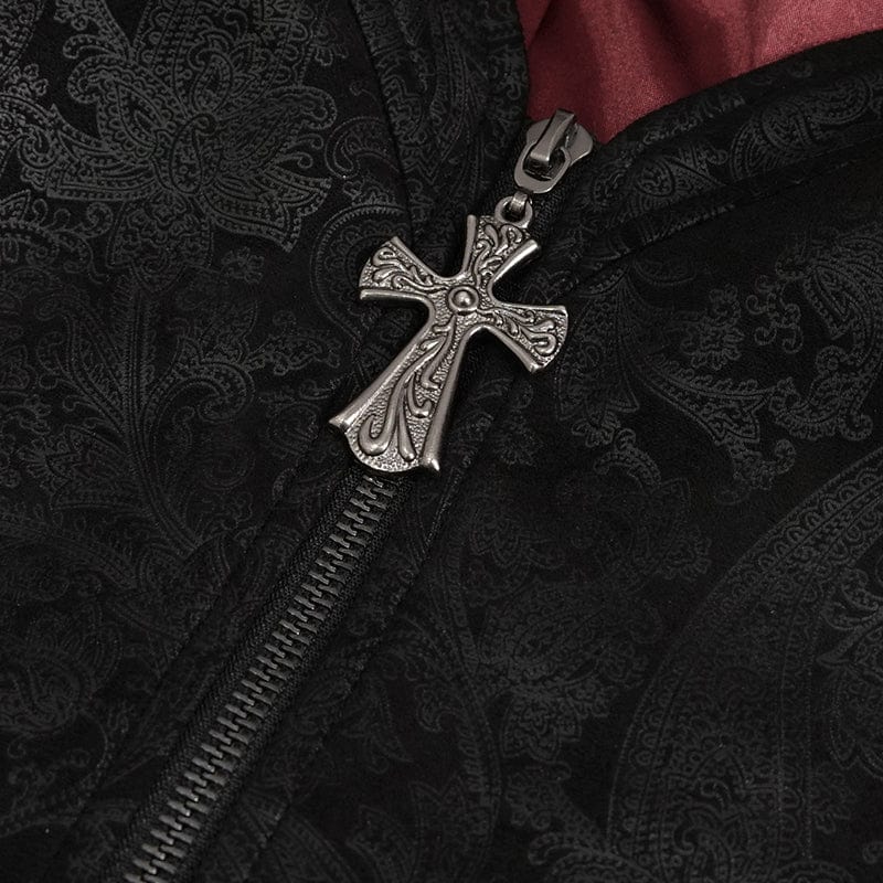 EVA LADY Women's Gothic Stand Collar Floral Embroidered Shirt