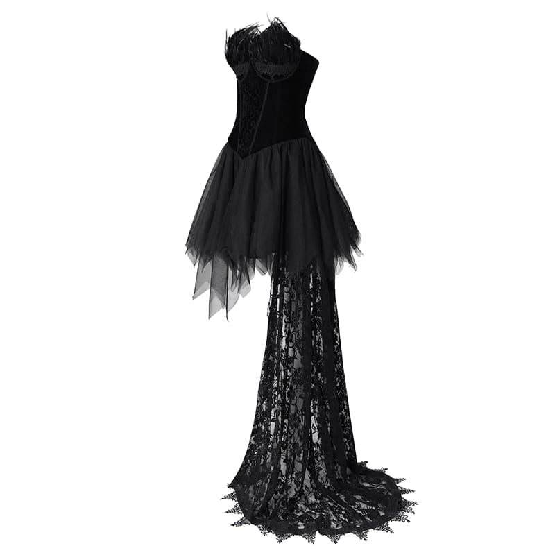 EVA LADY Women's Grungy Punk Goth Short Wedding Dress